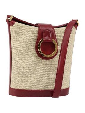 Authentic TIFFANY&Co. Shoulder Bag Canvas Beige Gold
